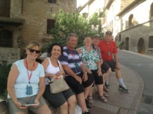 Making friends in Italy.