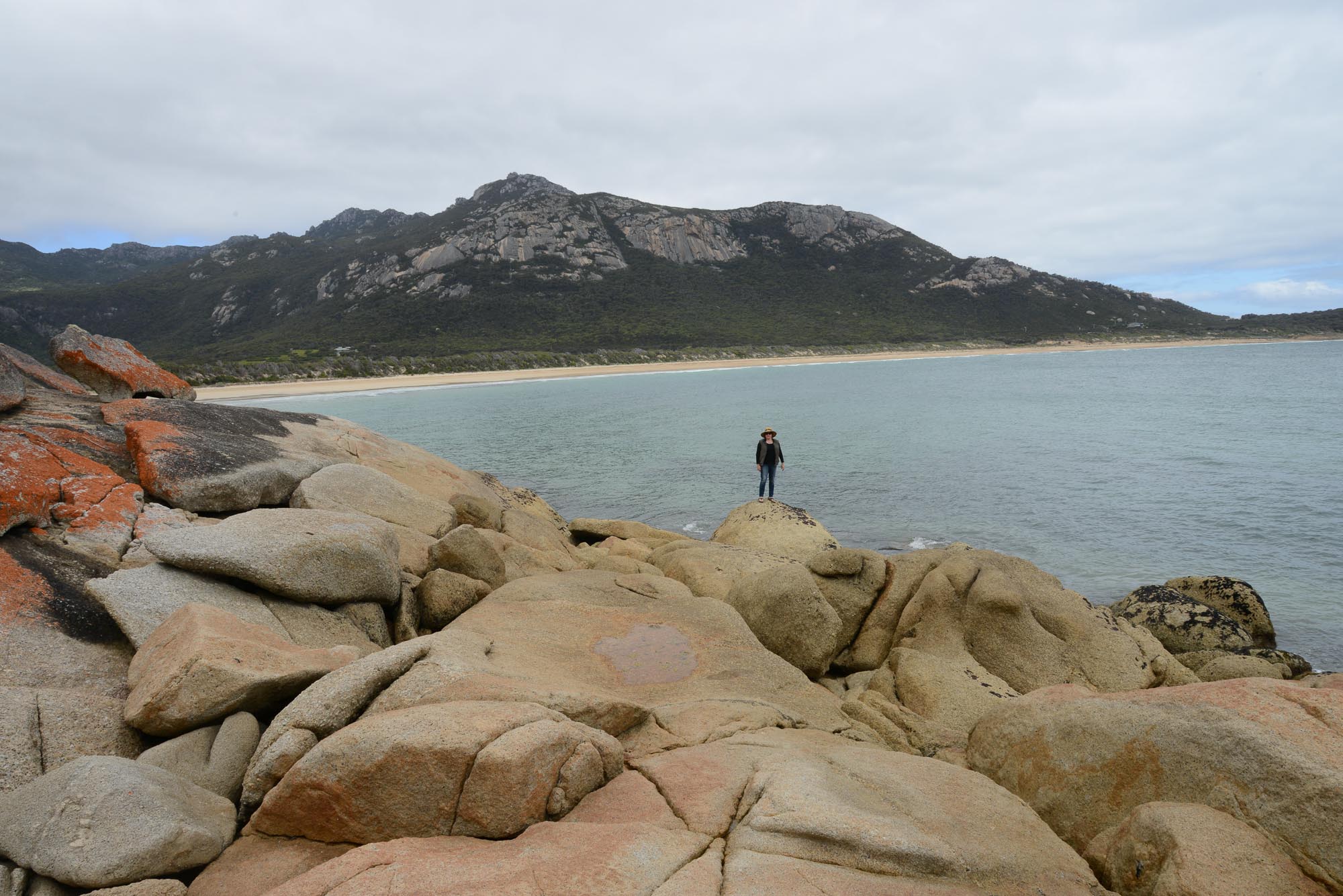 Looking over the rocks at the ocean on Trousers Point, Flinders Island Trousers Point Beach, Flinders Island