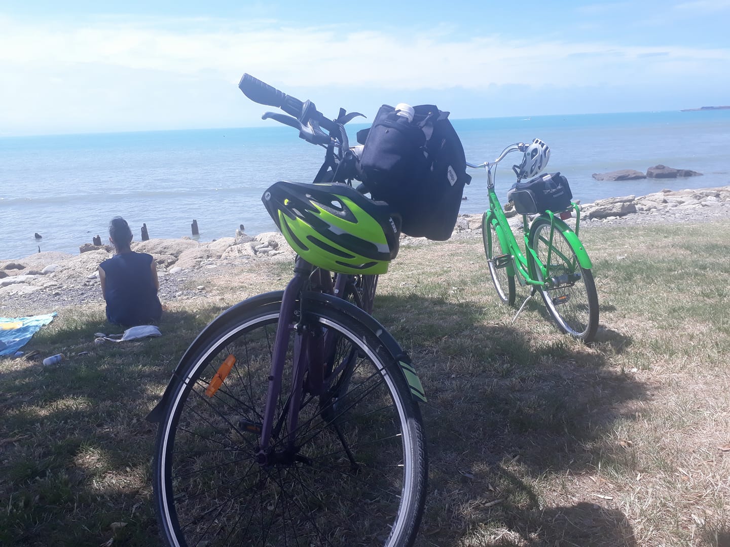 Pushbikes wait for their owners at the beach in Napier. Pushbikes at the beach in Napier.