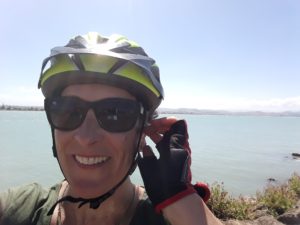 Jacinta Cubis on a bike ride in Napier, New Zealand Guest writer Jacinta Cubis in Napier, New Zealand