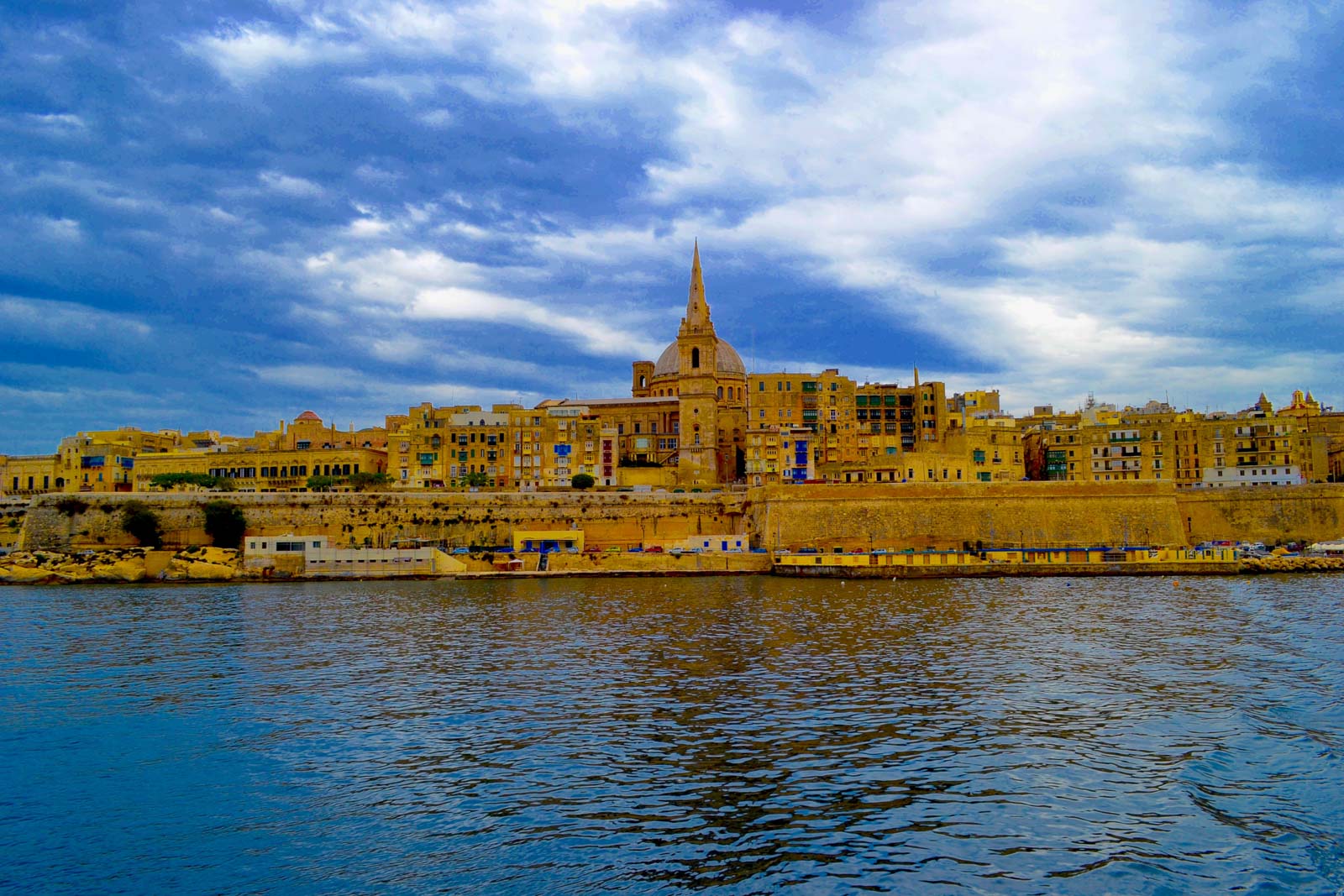 Views of the beautiful sandstone city Valetta in Malta